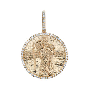 Large Diamond St. Christopher Pendant