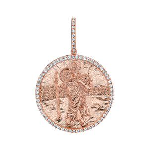 Large Diamond St. Christopher Pendant