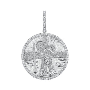 Large Diamond St. Christopher Pendant