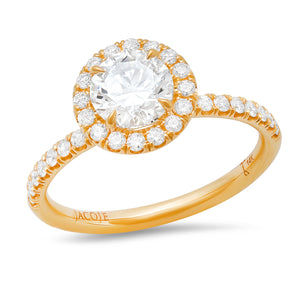 Flooded Diamond Halo Ring