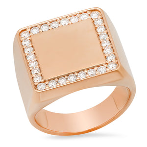 Diamond Square Signet Ring