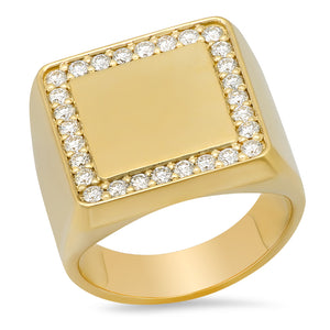 Diamond Square Signet Ring