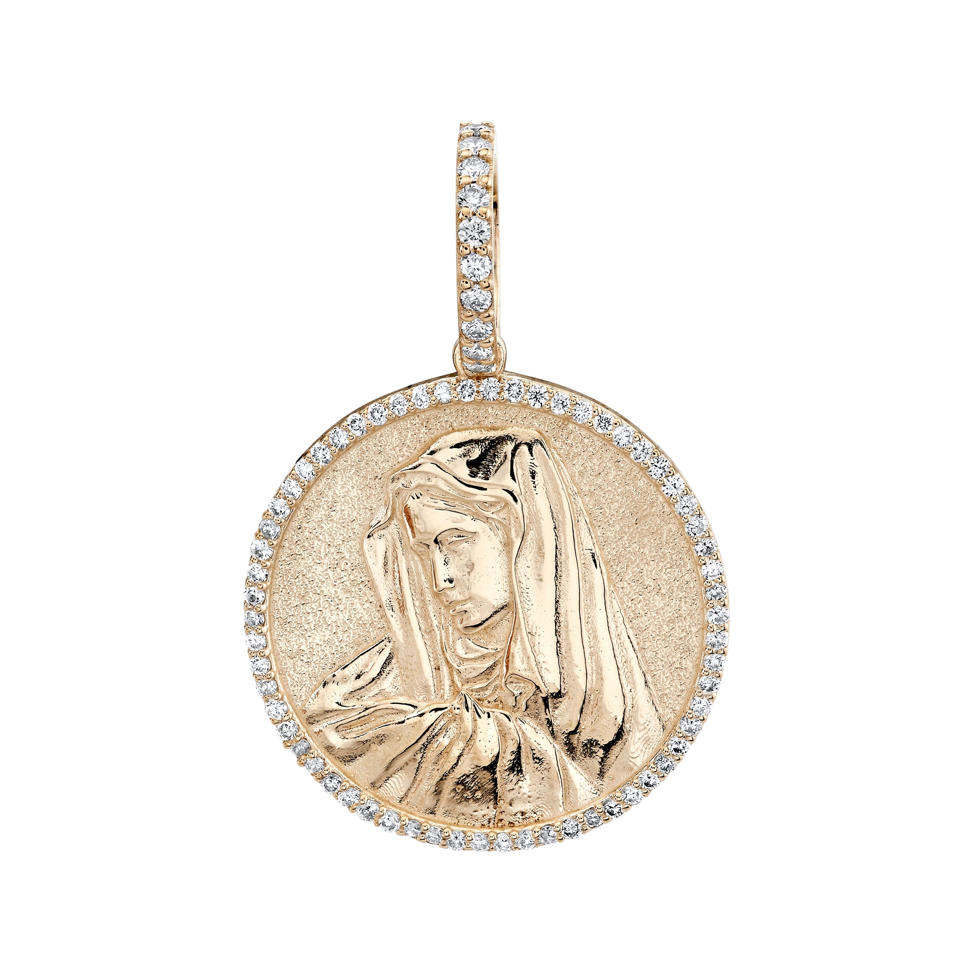 Standard Diamond Virgin Mary Pendant