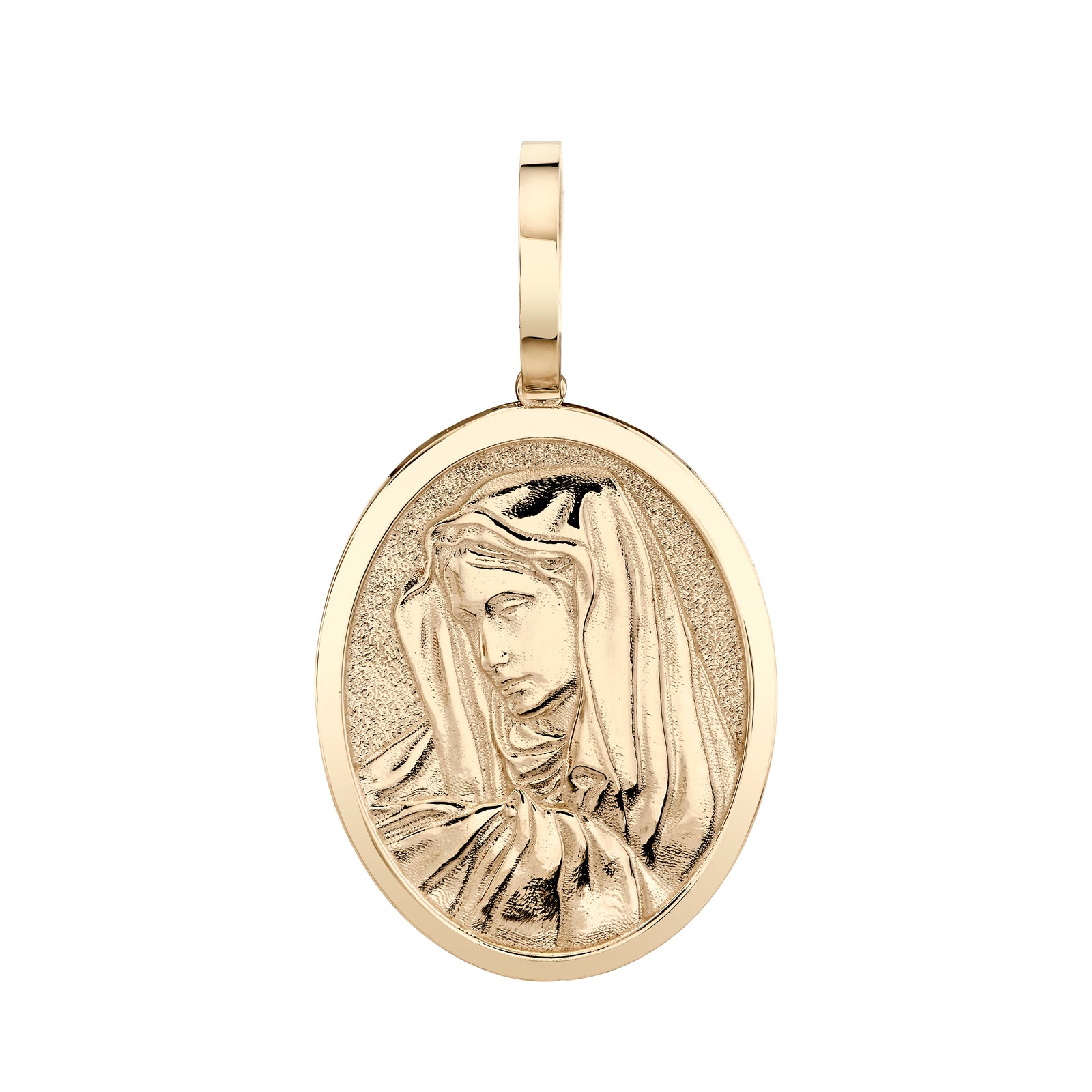 Mini Oval Virgin Mary Pendant