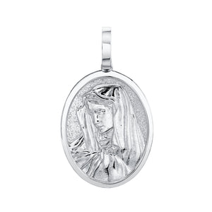 Large Oval Virgin Mary Pendant