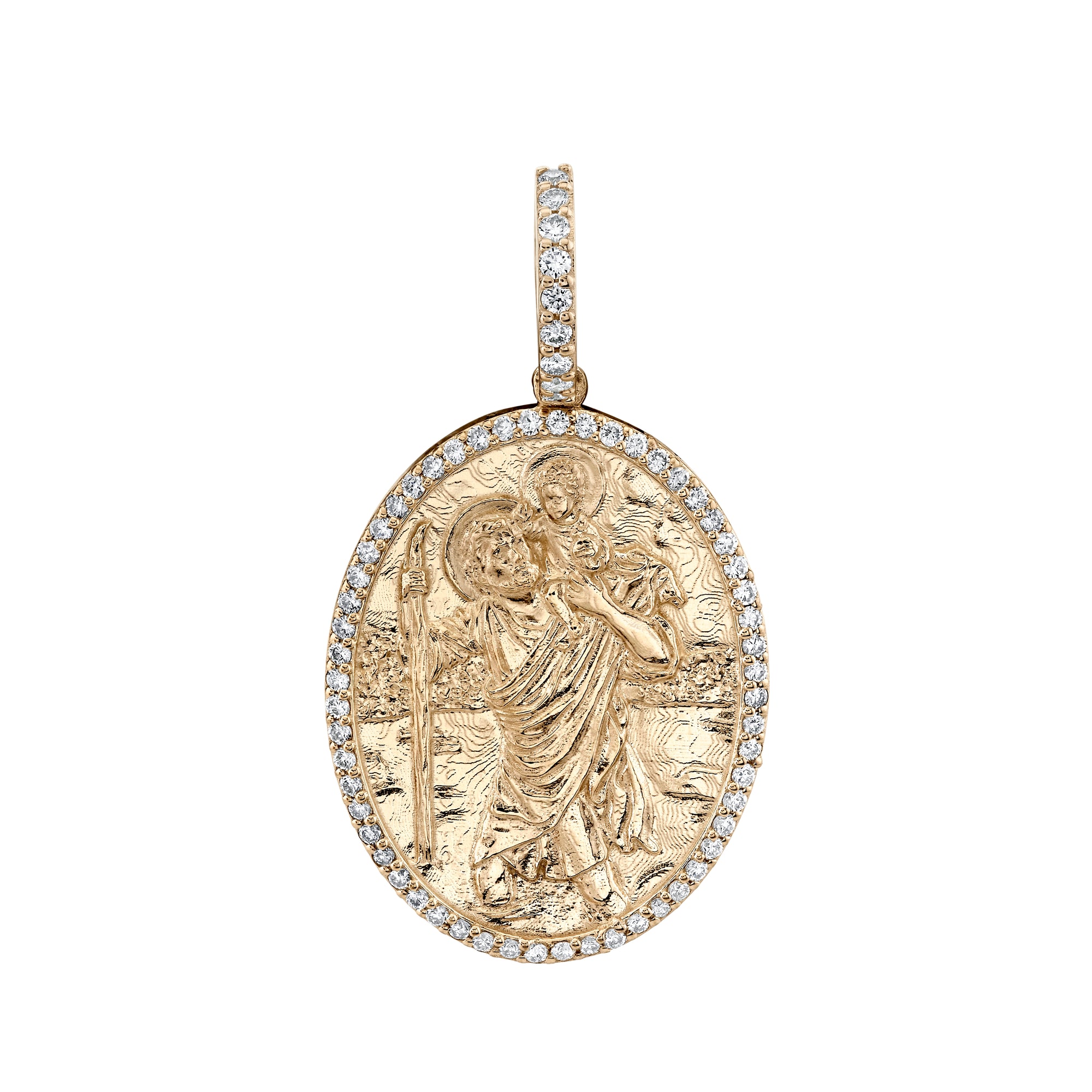 Standard Diamond Oval St. Christopher Pendant