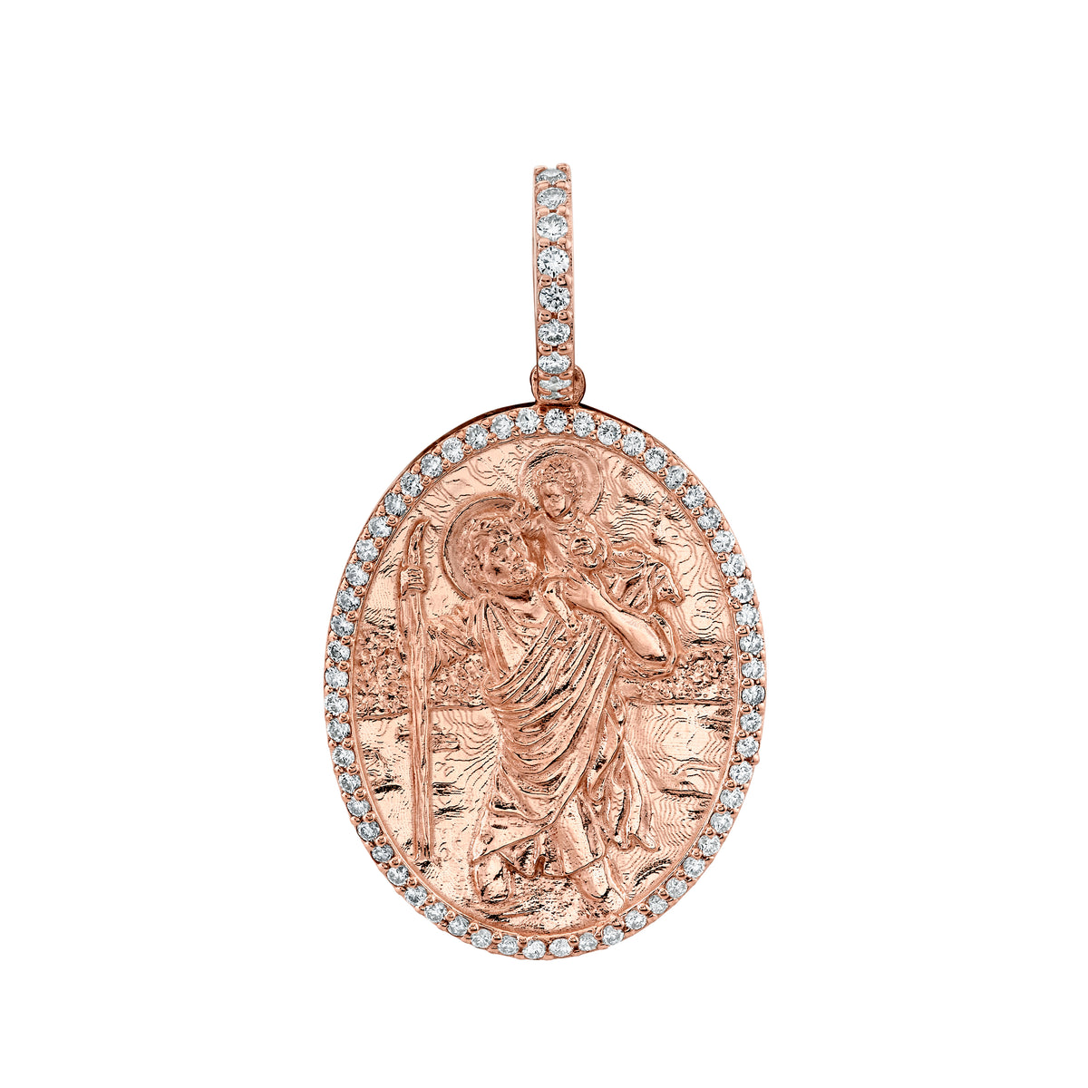 Standard Diamond Oval St. Christopher Pendant