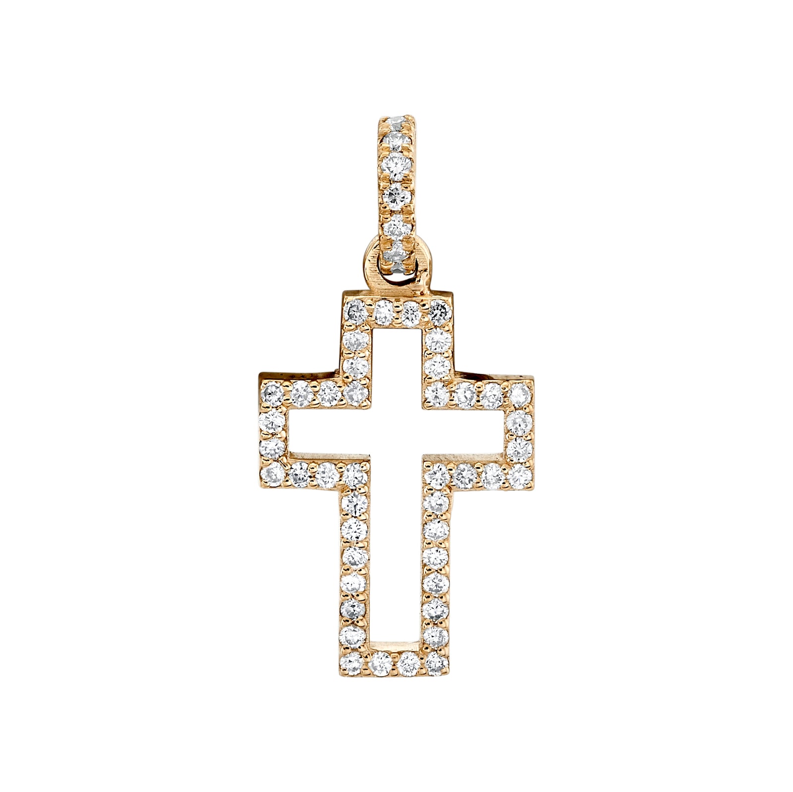 Tiny Diamond Silhouette Cross