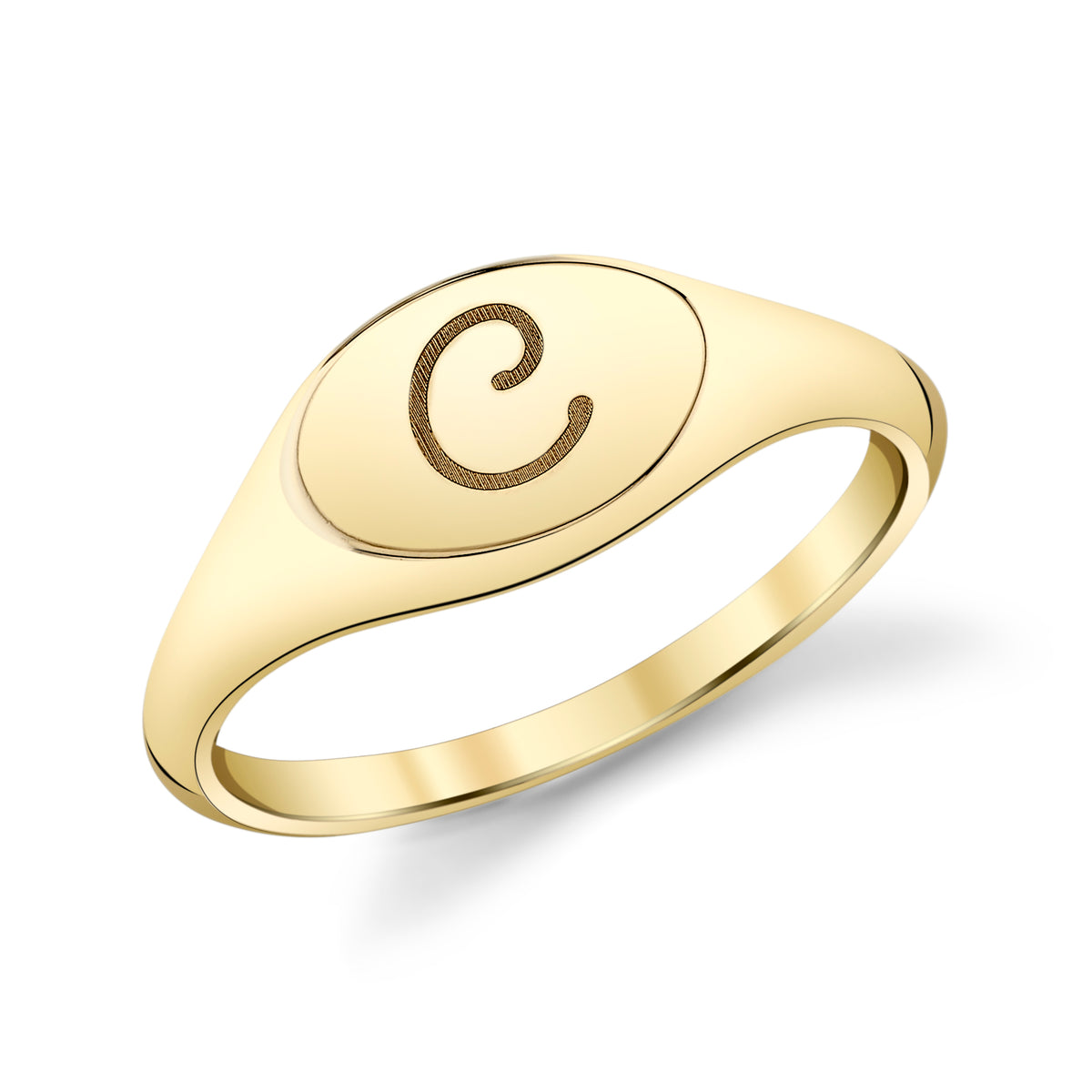 Tiny Oval Signet Ring (custom engraving)