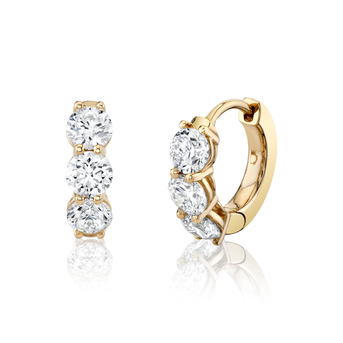 Standard BOSS Diamond Huggie Hoops