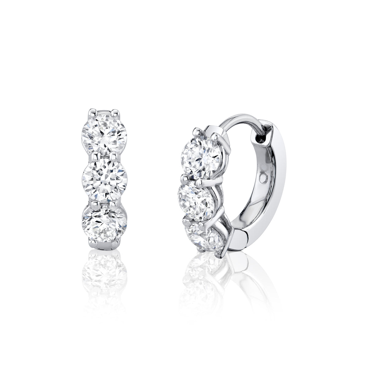 Standard BOSS Diamond Huggie Hoops