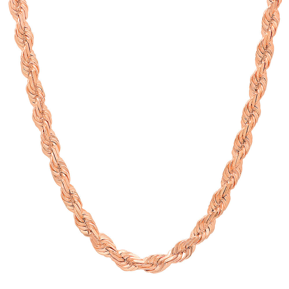 Delicate Twisted Disco Simple Rose Gold Metal Chain Necklace for Men and  Women (18-inch)