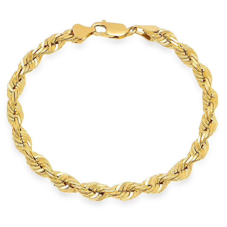9ct Solid Yellow Gold Miami Cuban Link Bracelet - 6mm- 8
