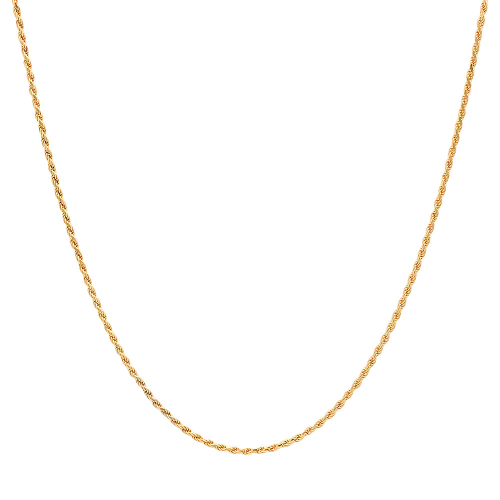 2mm 22 Inch Rope Chain Gold Chain 14k Gold Vermeil Rope Chain 2mm