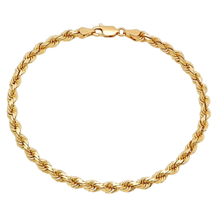 5mm Men's White Gold Hip Hop Rope Bracelet – Gold Kings