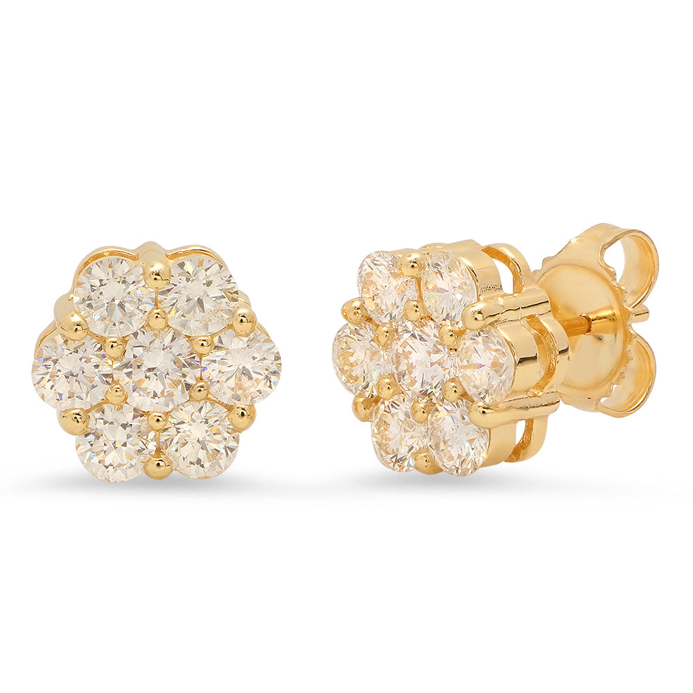Large Diamond Custer Studs