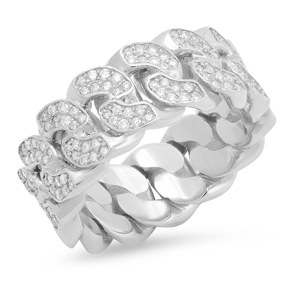 10MM Diamond Cuban Link Ring