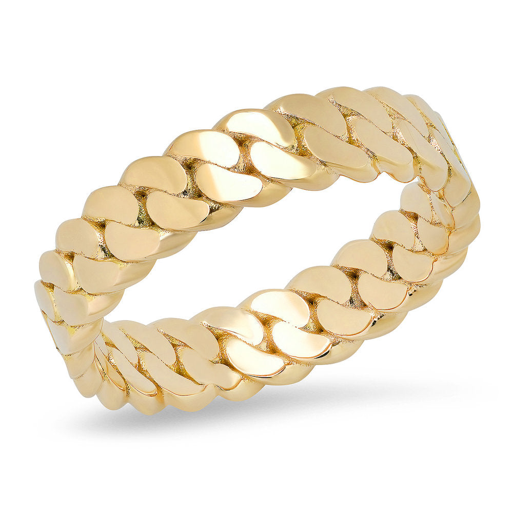 14K Yellow Gold Miami Cuban Link Ring 4.3mm 66662: buy online in NYC. Best  price at TRAXNYC.