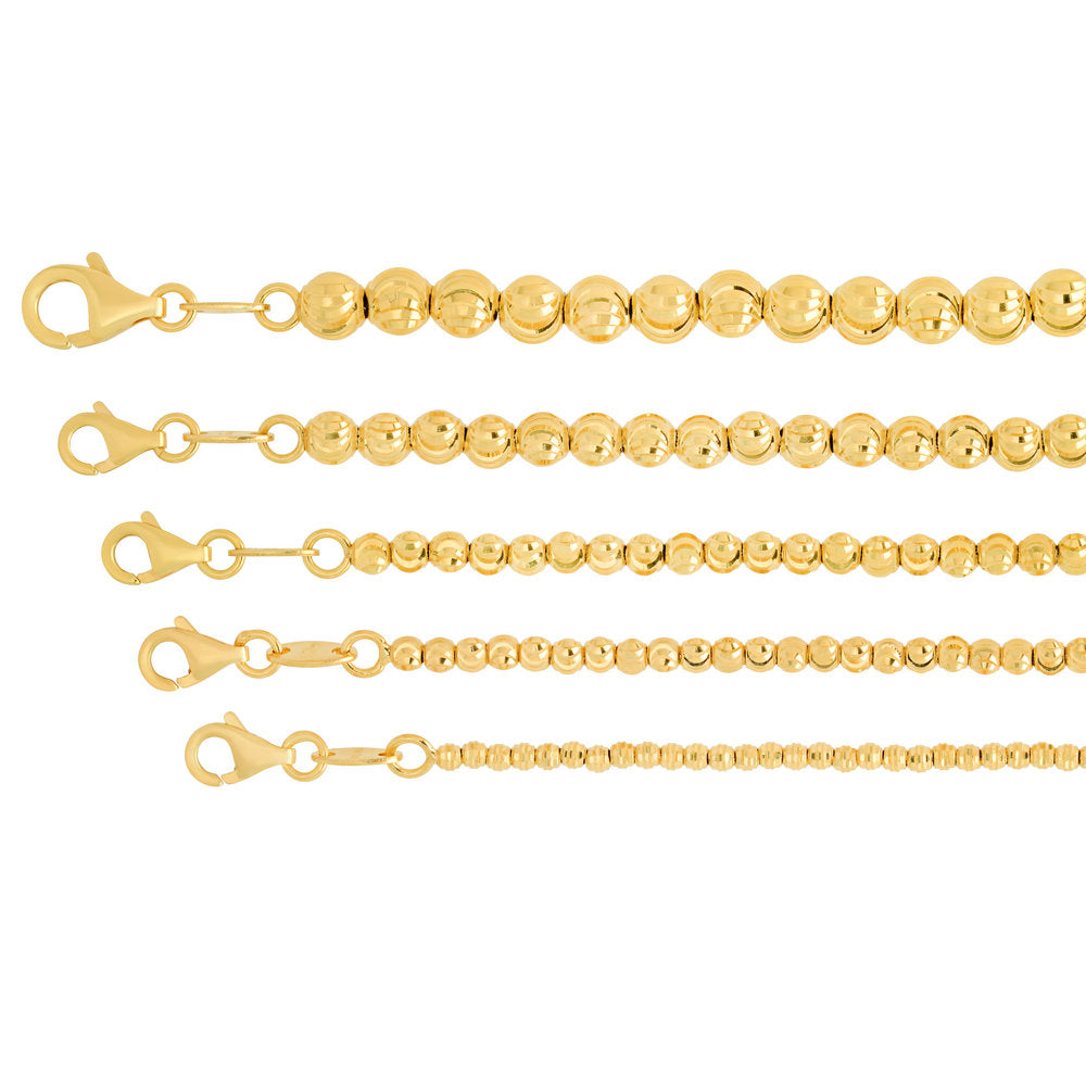 Moon Cut 14K Gold Bead Chain 5mm 22-40in. – Crown Jewelers