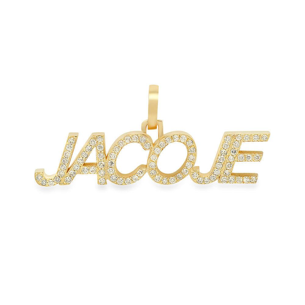 Jacoje Designs Large Diamond Script Pendant (CUSTOM)