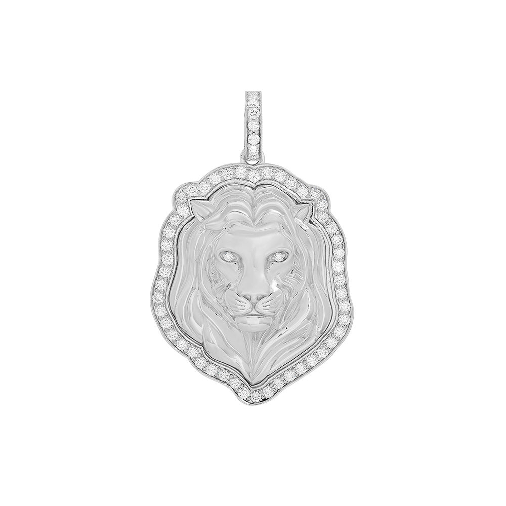 Diamond lion head on sale pendant