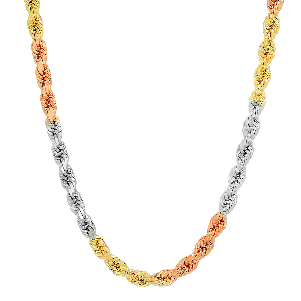 5MM TRI COLOR Rope Chain (DIAMOND CUT)