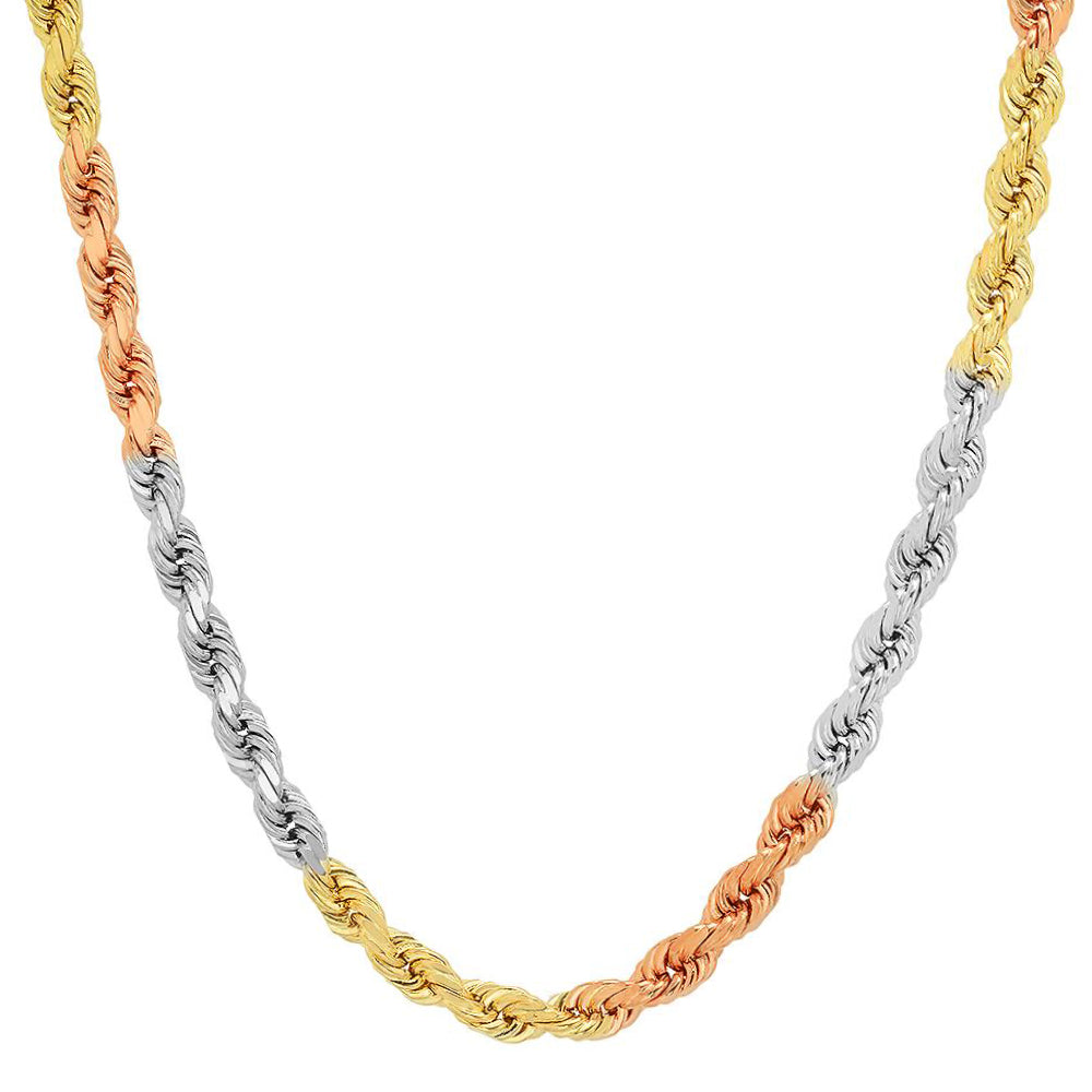 7MM TRI COLOR Rope Chain (DIAMOND CUT) - Jacoje
