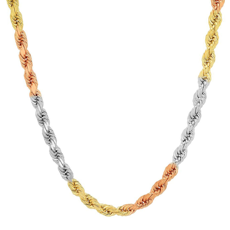 6MM TRI COLOR Rope Chain (DIAMOND CUT)