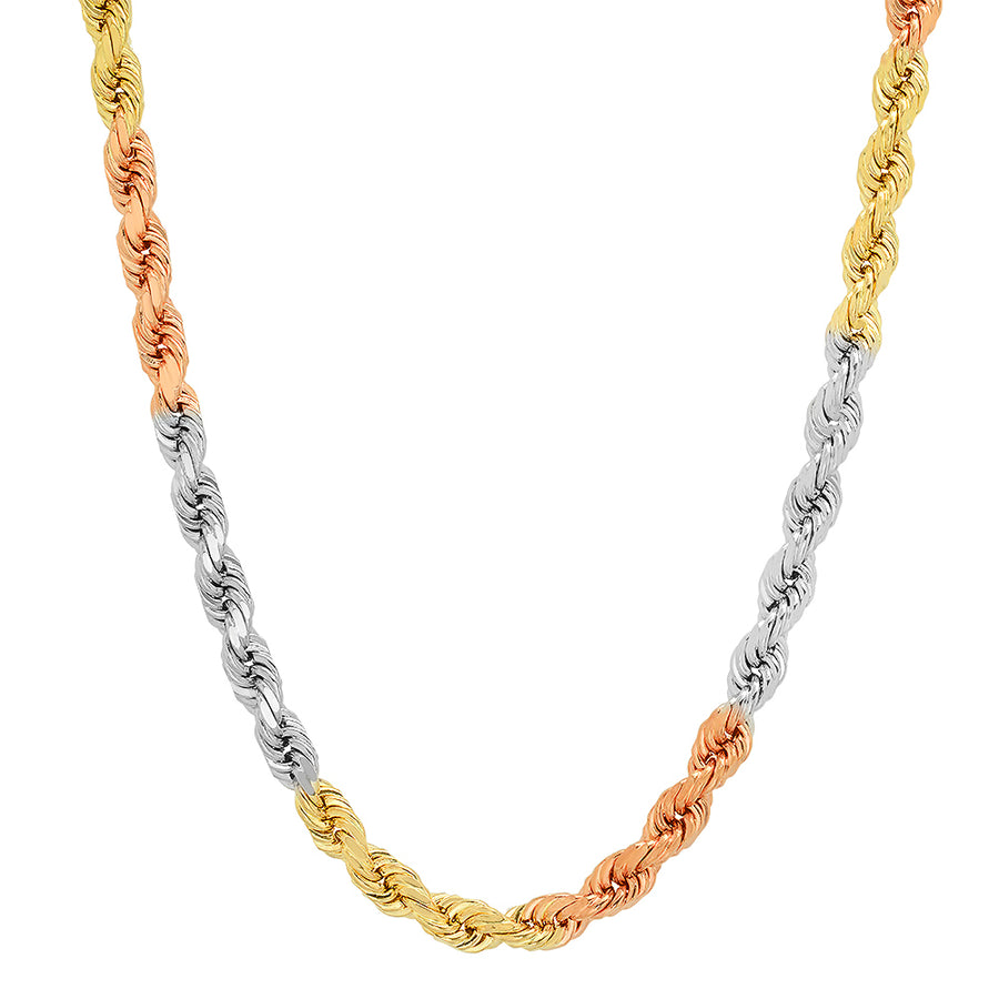 5MM TRI COLOR Rope Chain (DIAMOND CUT)