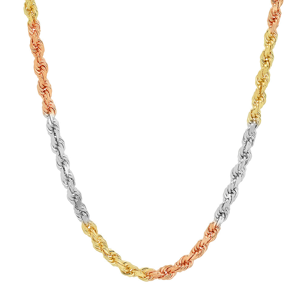 4MM TRI COLOR Rope Chain (DIAMOND CUT)