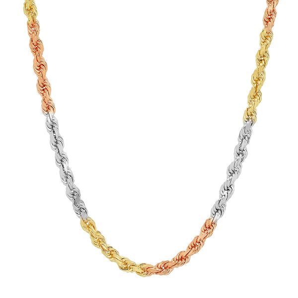 4MM TRI COLOR Rope Chain (DIAMOND CUT) - Jacoje