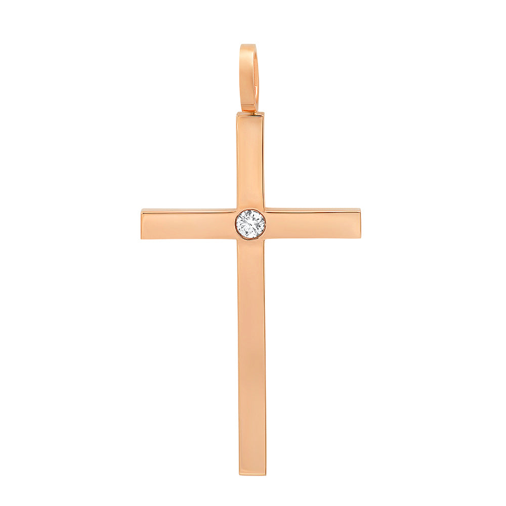 Large Solitaire Diamond Boss Cross