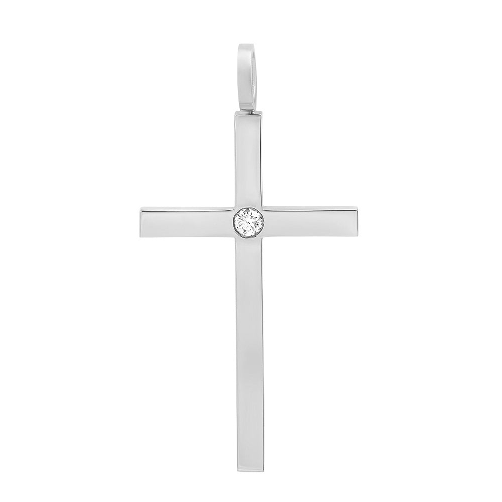 Large Solitaire Diamond Boss Cross