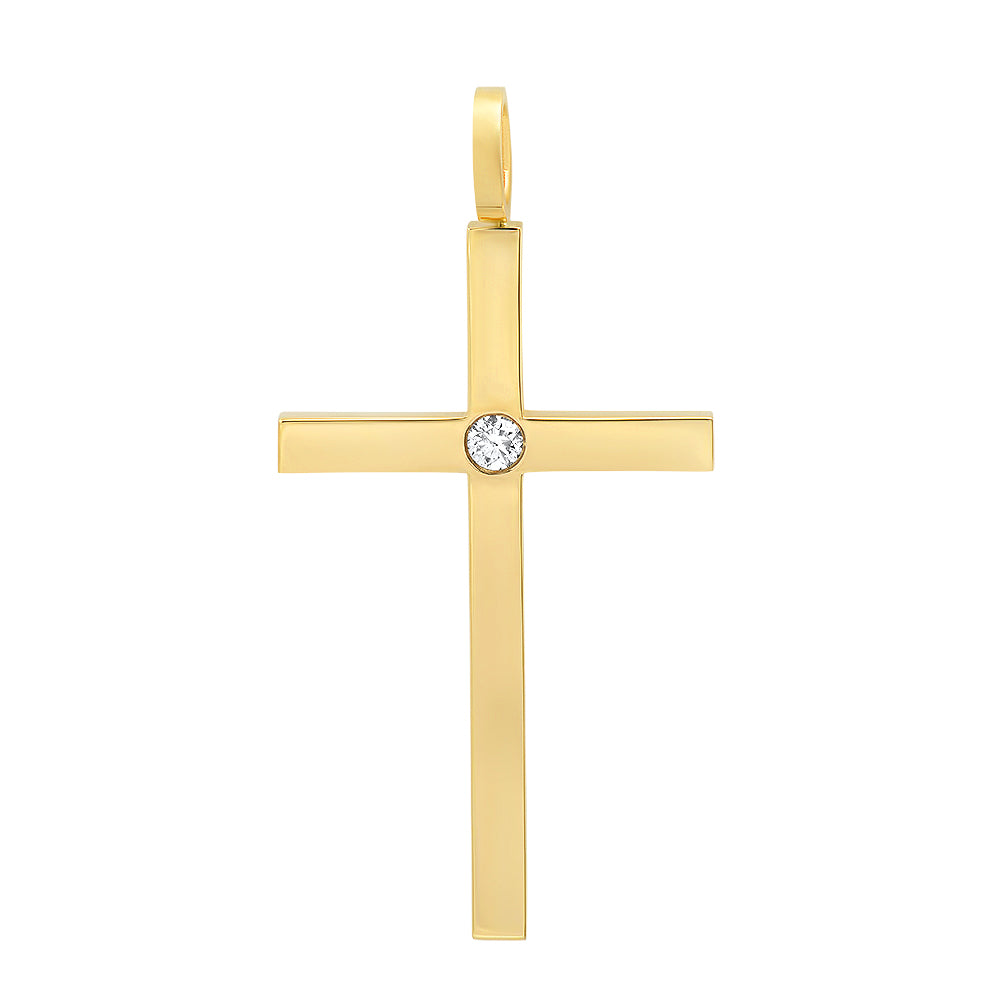 Large Solitaire Diamond Boss Cross