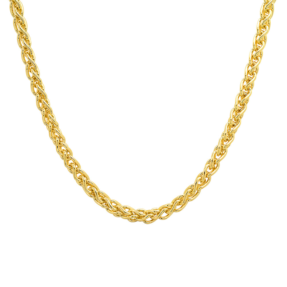 Rope Chain 14k Gold Wheat Chain Necklace 5mm Wheat Chain 5MM Wheat