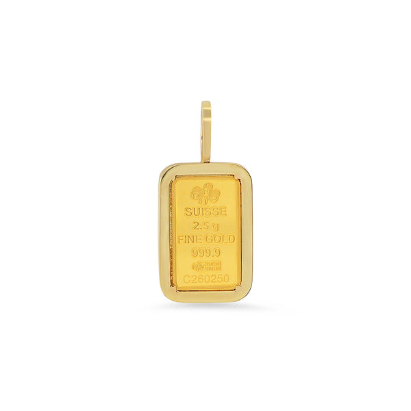 BOSS　FORTUNA LADY　INGOT 1g VERSACE Versace Fortuna 1G Gold Ingot Necklace 14K Frame with Gems