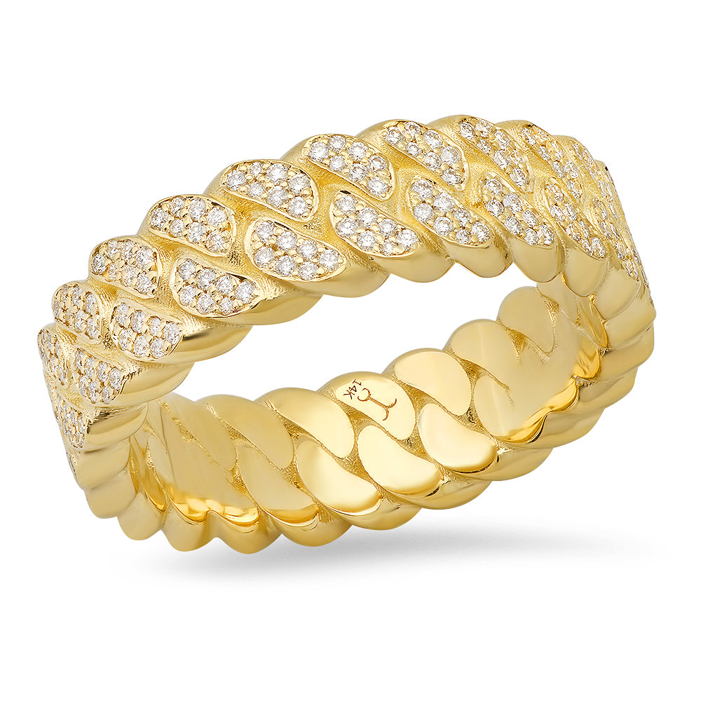 14k Yellow Gold & White Gold Diamond Cuban Link Ring 4.50 ctw – NYC Luxury
