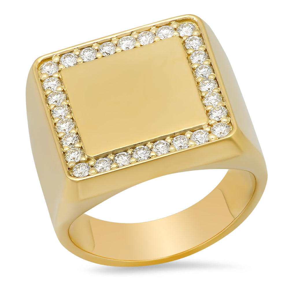 指輪・リング Plain Square Signet Ring #7413 Square Signet Ring - Etsy