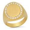 Diamond Oval Signet Ring