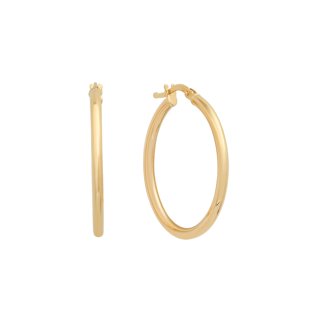 2MM Gold Hoops (1 1/4 inch)