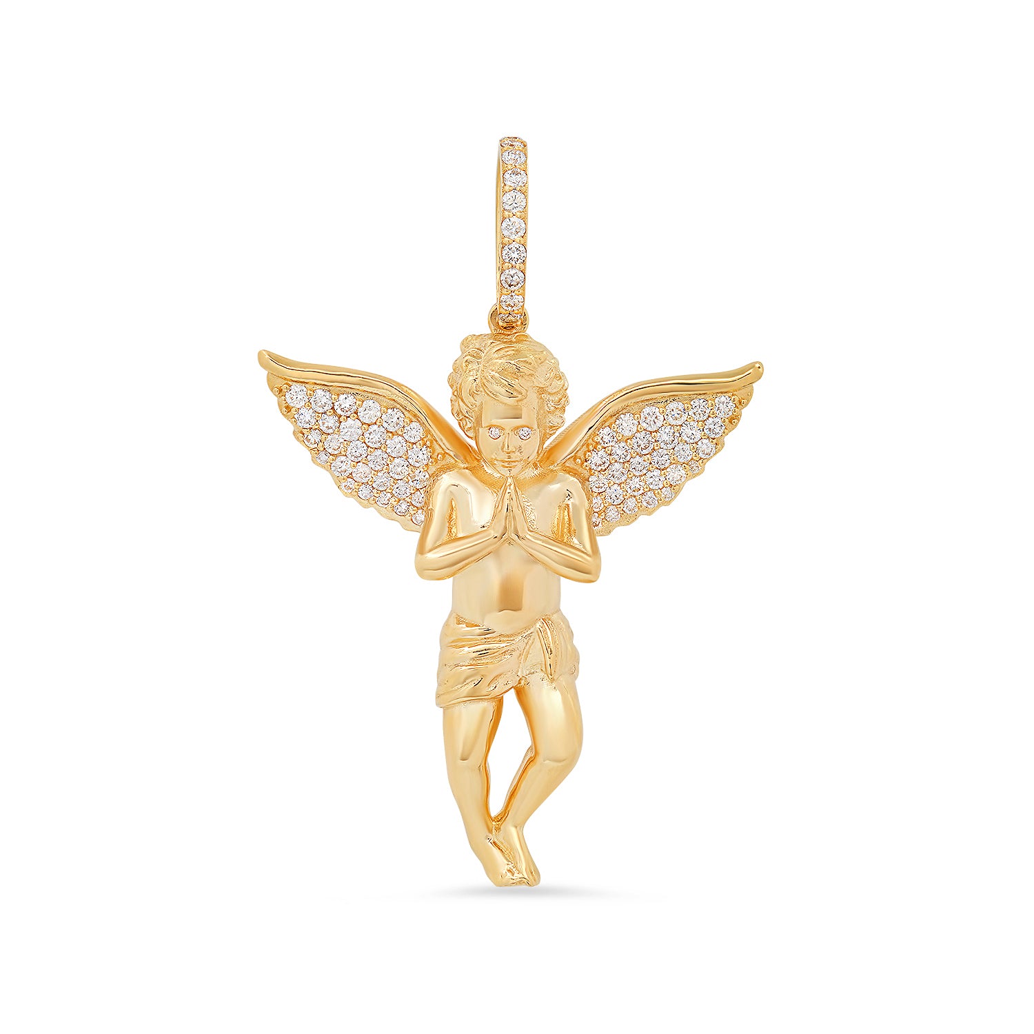 Large Diamond Angel Pendant