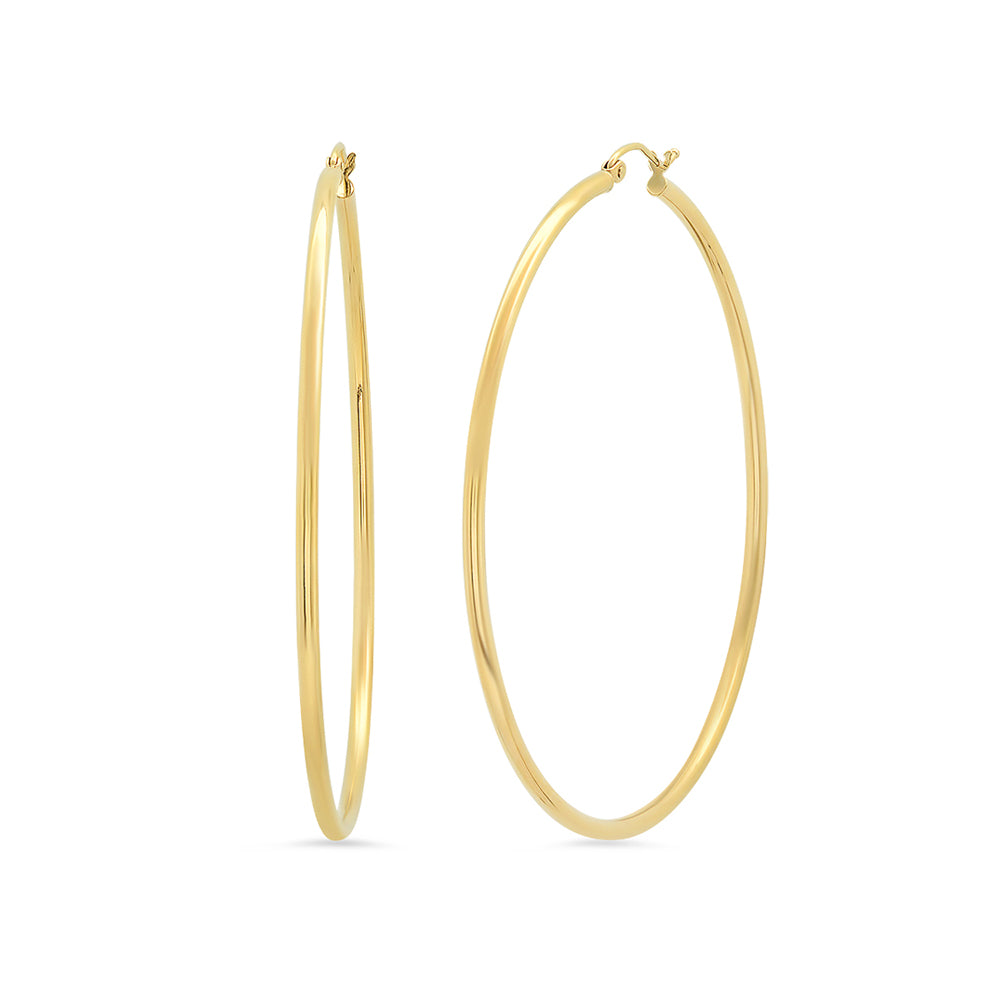 2MM Gold Hoops (2 inch)