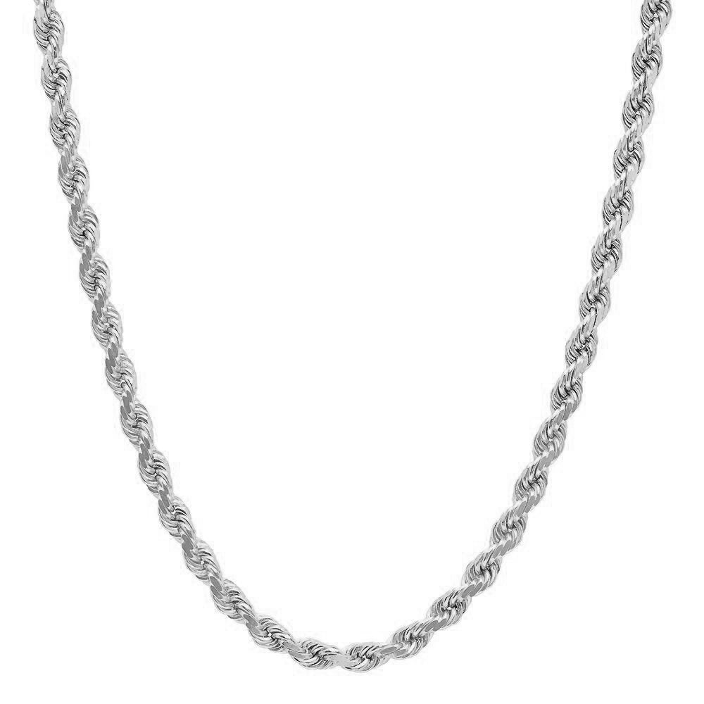 5mm Rope Chain (Diamond Cut) White / 14kt / 20 inch