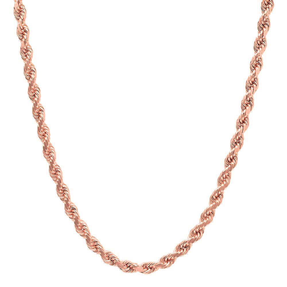 4mm solid gold rope chain diamond cut Clearance