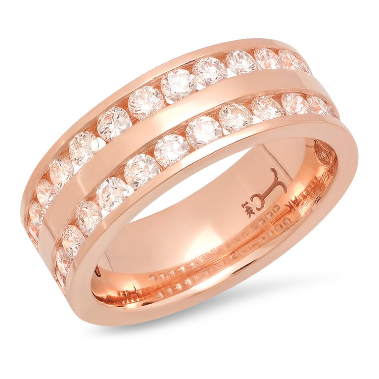 Ruby & Diamond Channel Set Half Eternity Ring | Shining Diamonds®