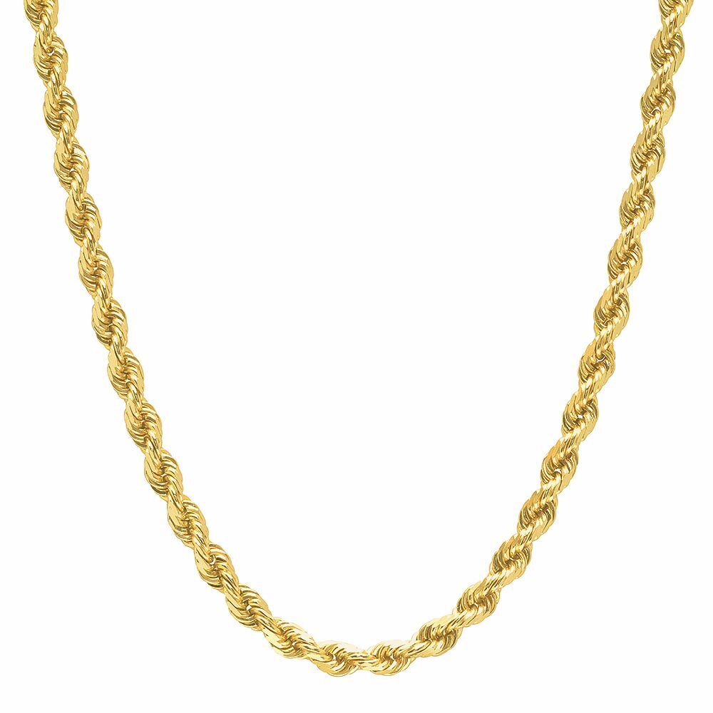 4mm Rope Chain (Diamond Cut) White / 14kt / 22 Inches