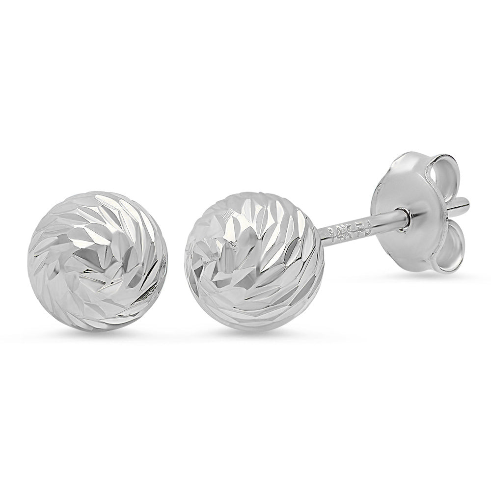 Medium Diamond Cut Studs